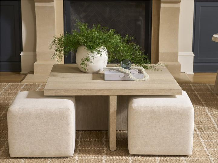 SwayLiving SwayLiving Dockside Cocktail Table W Ottomans Natural Oak