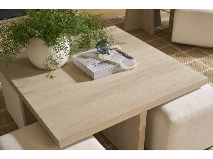 SwayLiving SwayLiving Dockside Cocktail Table W Ottomans Natural Oak