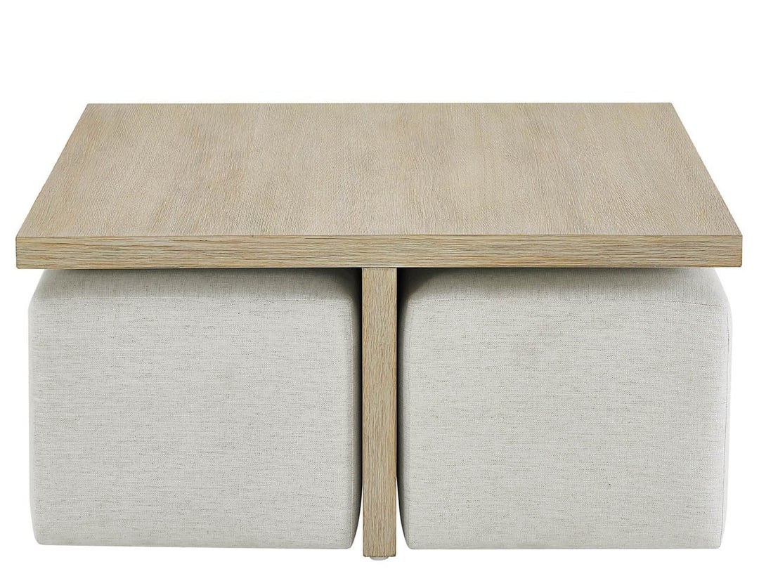 SwayLiving SwayLiving Dockside Cocktail Table W Ottomans Natural Oak