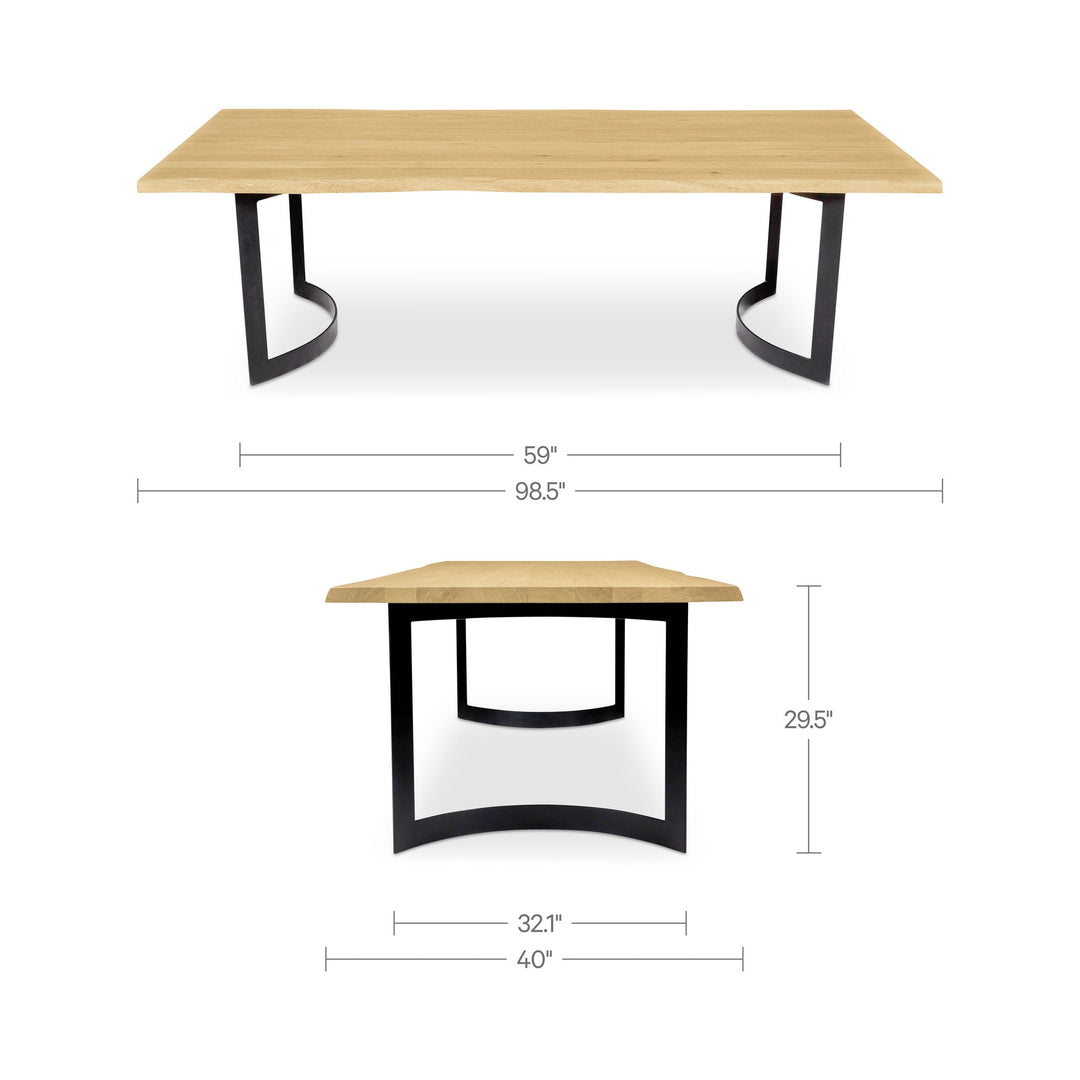 Bent Dining Table Small Smoked