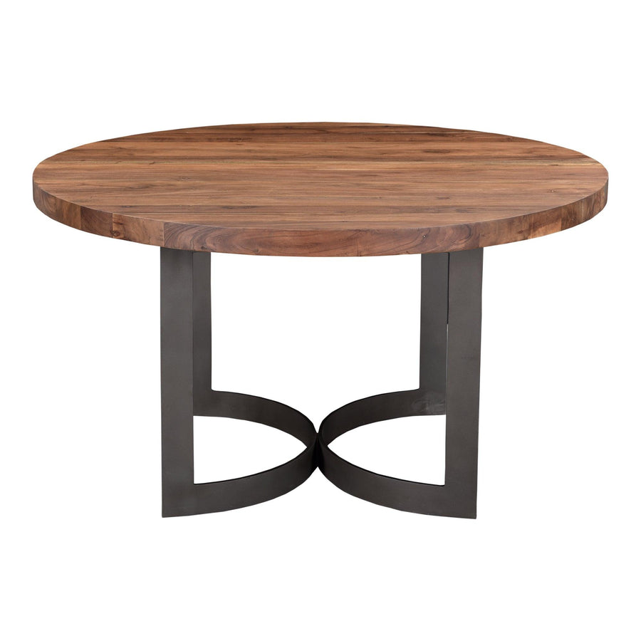 Bent Round Dining Table 54In Smoked - SwayLiving