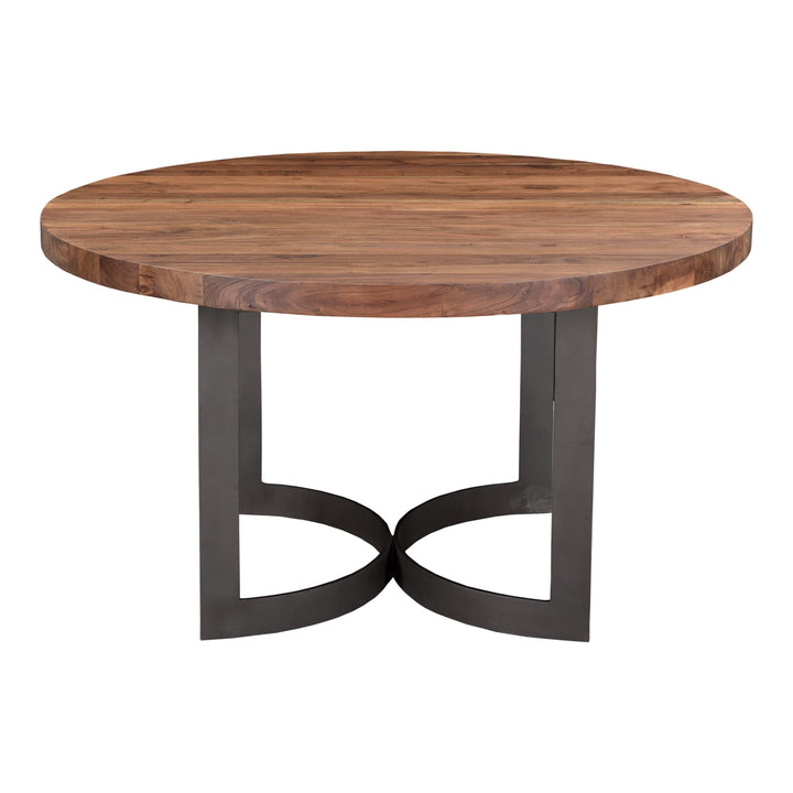 SwayLiving - Bent Round Dining Table 54In Smoked - VE-1106-03-0 | SwayLiving