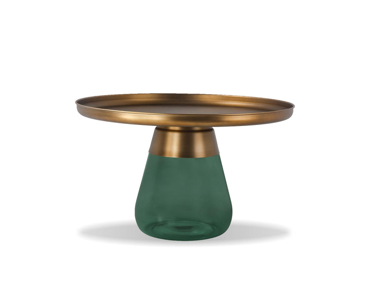Brass Aluminum/Green Glass