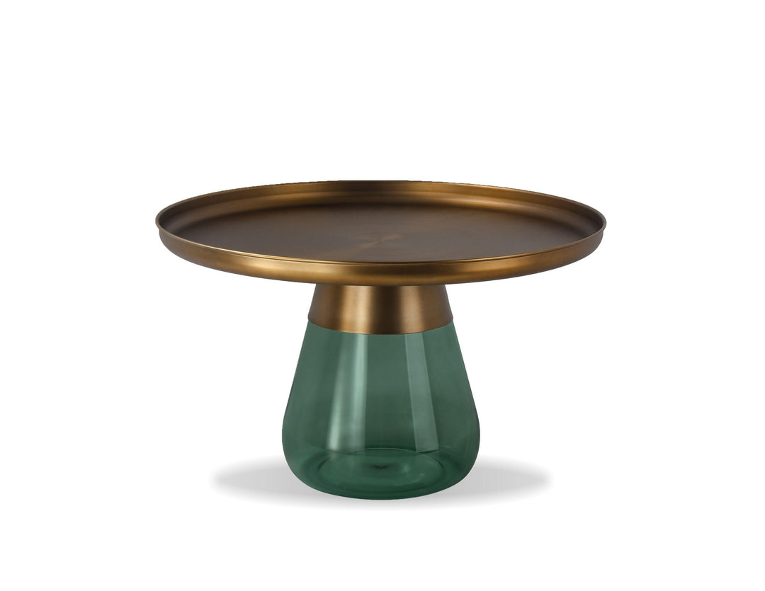 Brass Aluminum/Green Glass