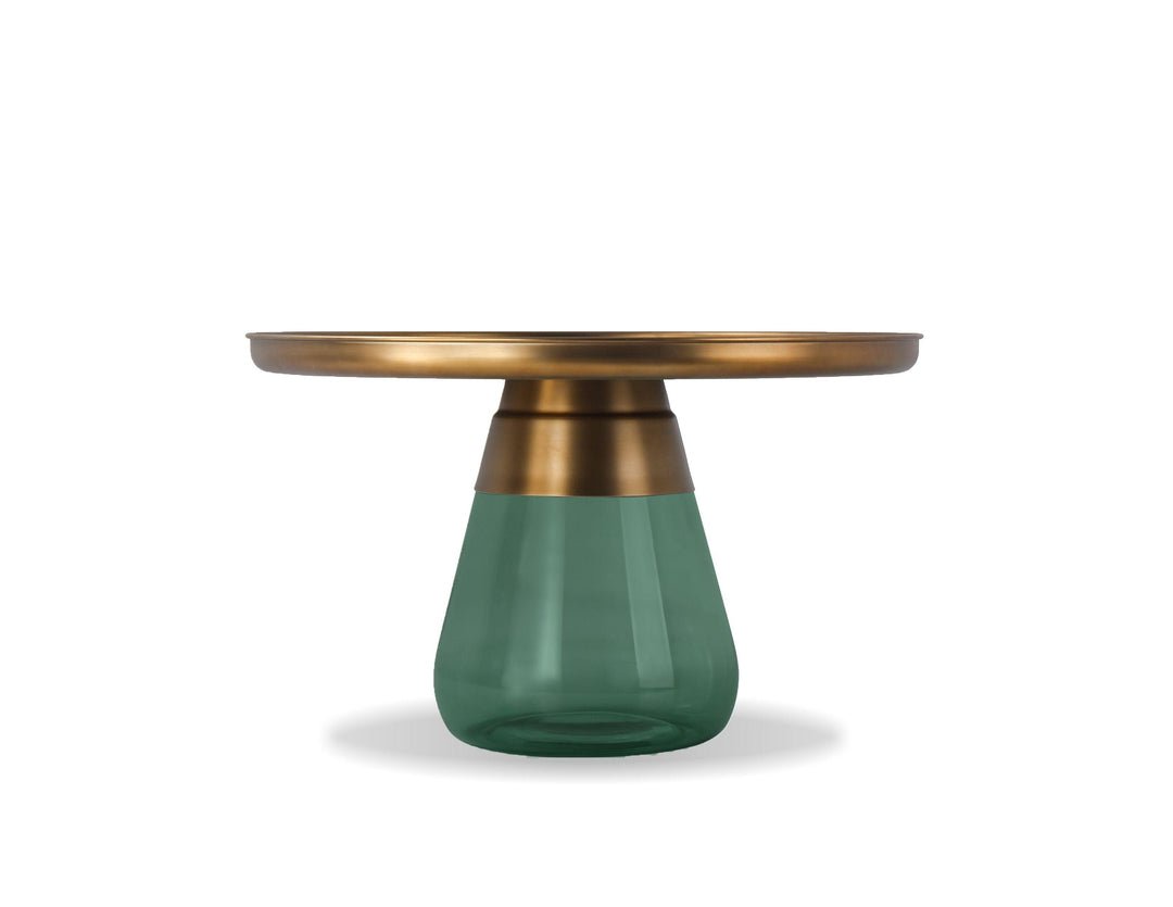 Brass Aluminum/Green Glass