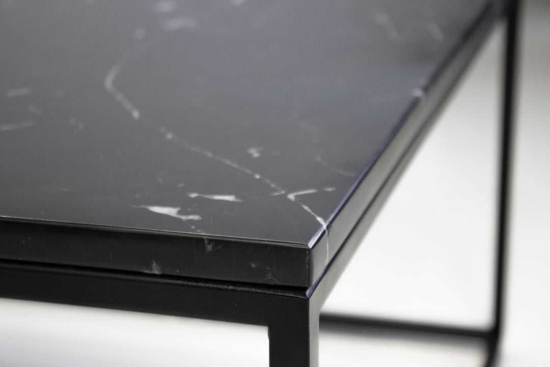 Black Semi-Honed Marble/Black Powder Coated Frame