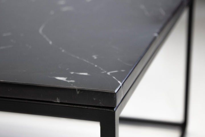 Black Semi-Honed Marble/Black Powder Coated Frame
