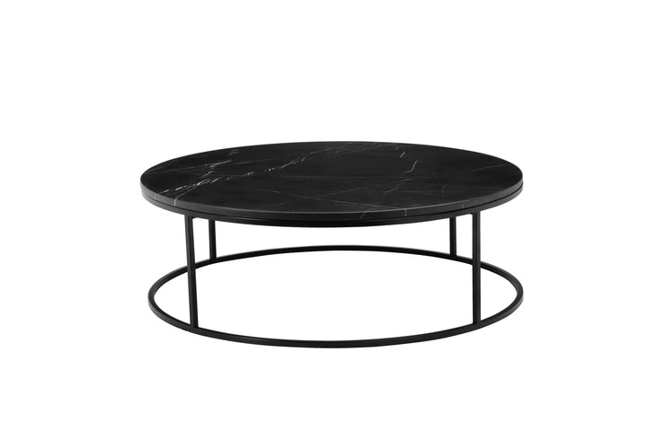 Black Semi-Honed Marble/Black Powder Coated Frame