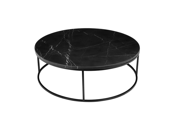 Black Semi-Honed Marble/Black Powder Coated Frame