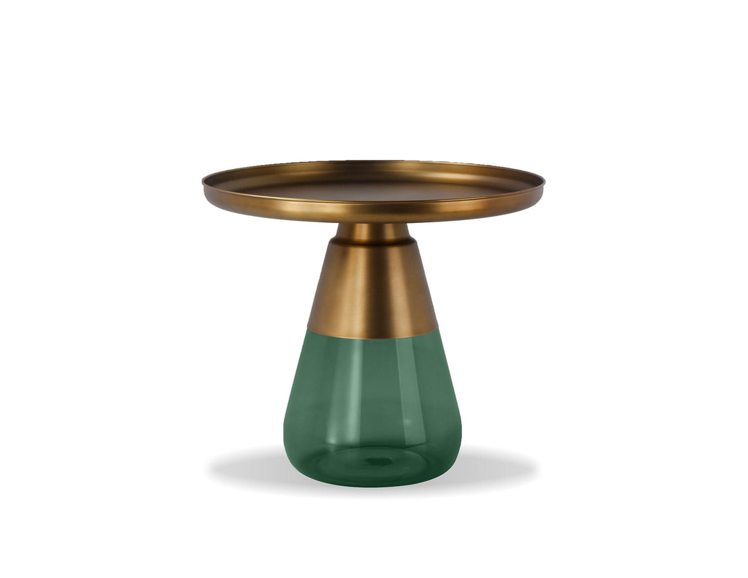 Brass Aluminum/Green Glass