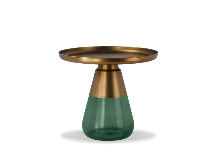 Brass Aluminum/Green Glass