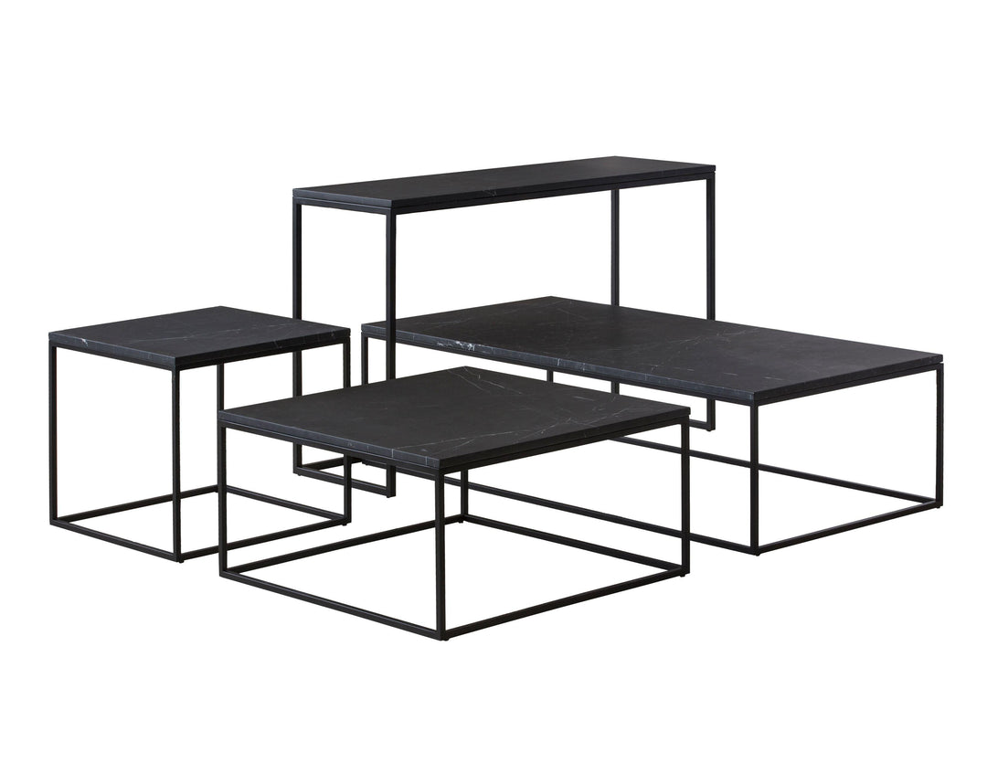 Black Semi-Honed Marble/Black Powder Coated Frame