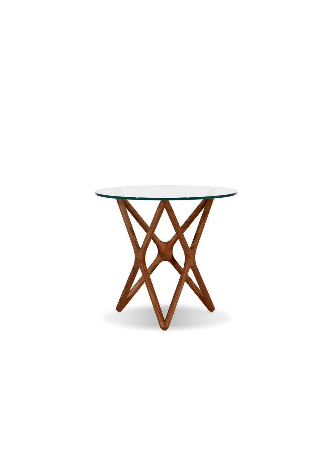 Clear Glass/Ash Stained Walnut Base