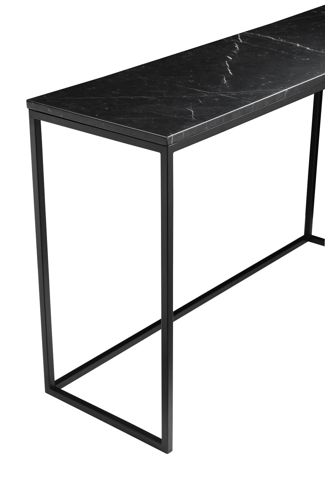 Black Semi-Honed Marble/Black Powder Coated Frame