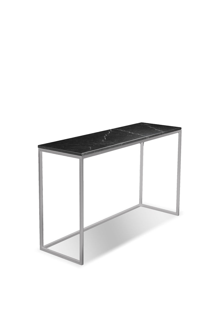 Black Semi-Honed Marble/Brushed Stainless Steel base