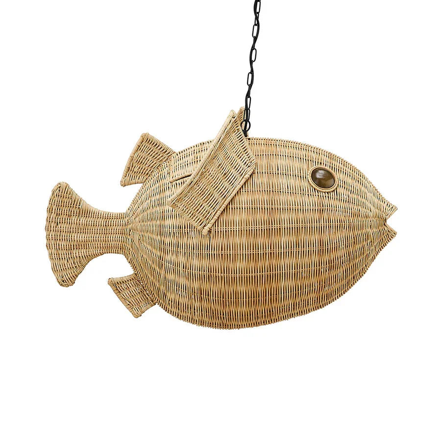 SwayLiving Wicker Blowfish Medium Pendant PENDANT LIGHTING