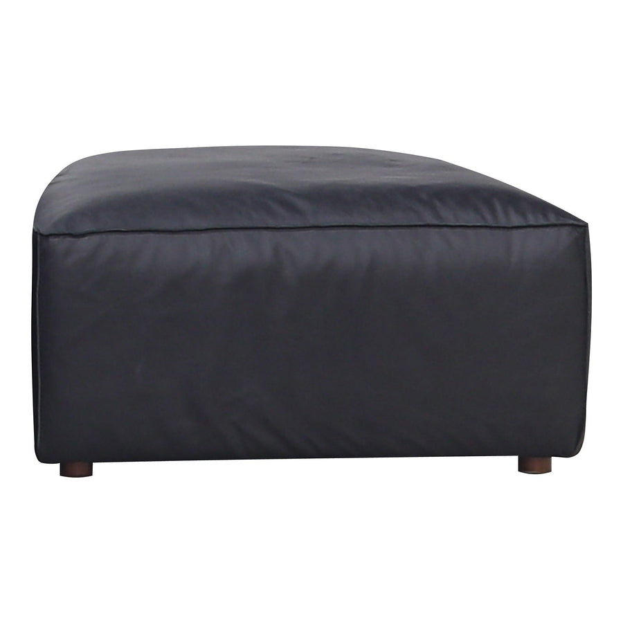 Form Ottoman Vantage Black Leather - SwayLiving