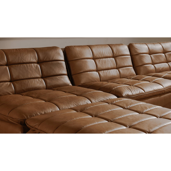 Lino Lounge Modular Sectional Tan Leather