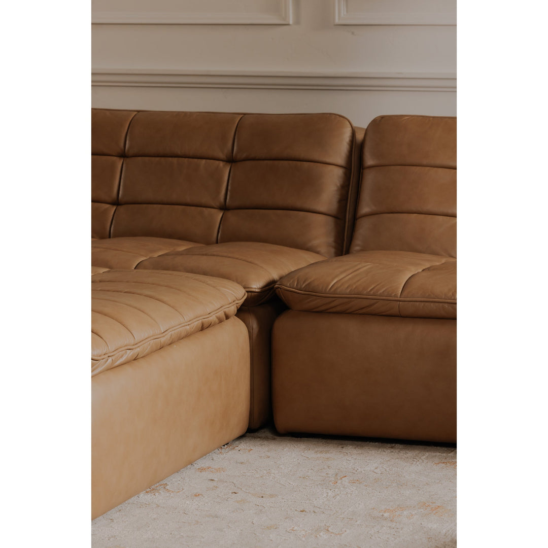 Lino Lounge Modular Sectional Tan Leather