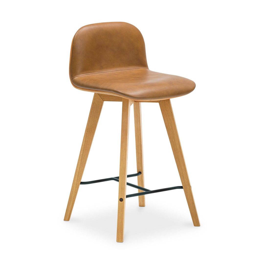 Napoli Leather Counter Stool Tan - SwayLiving