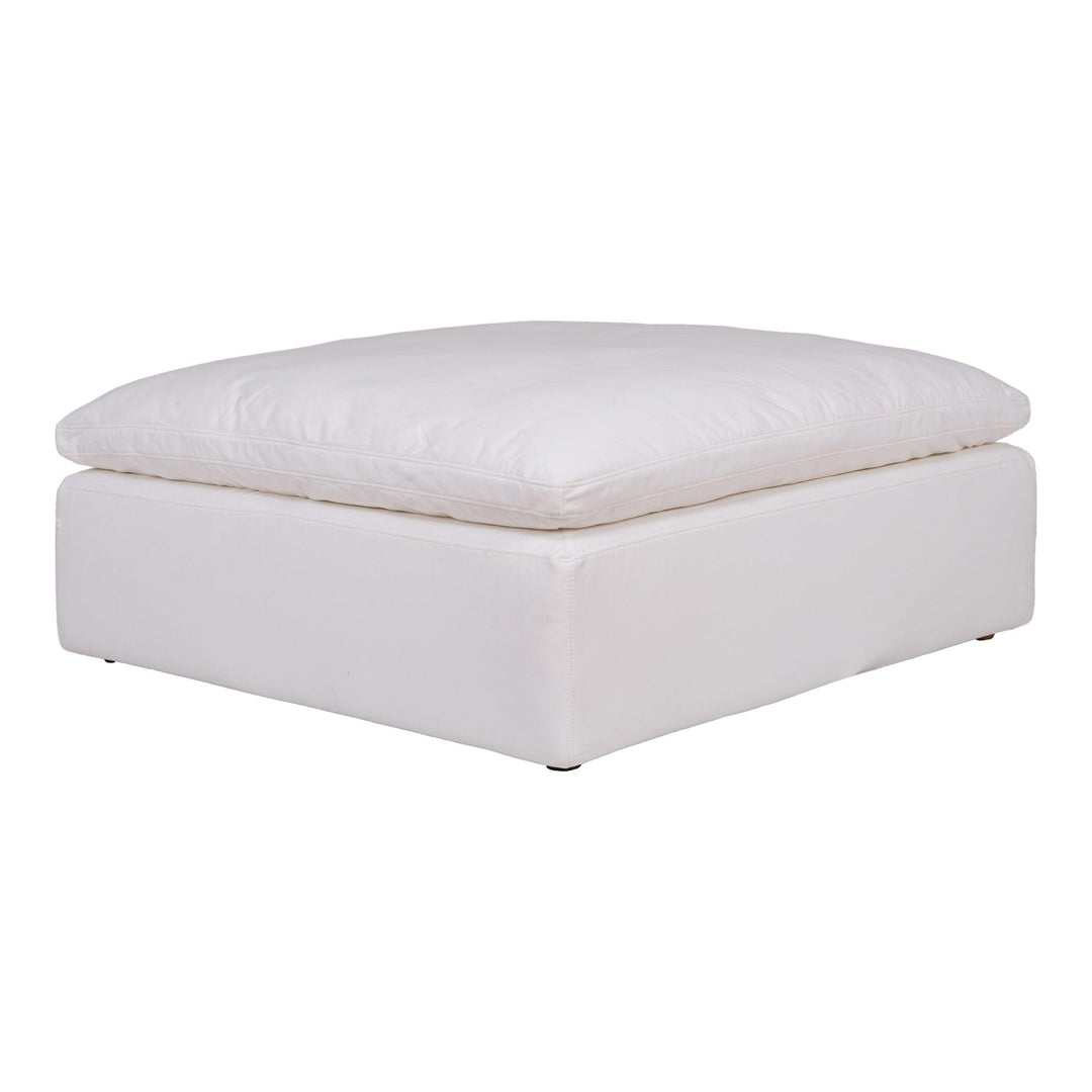 Clay Ottoman Performance Fabric White - SwayLiving