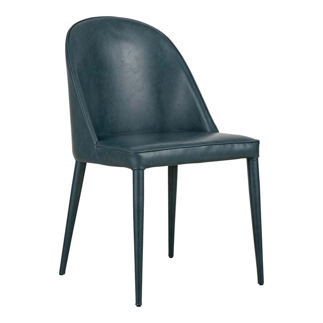 Burton Dining Chair Dark Teal Vegan Leather - Set Of Two - SwayLiving