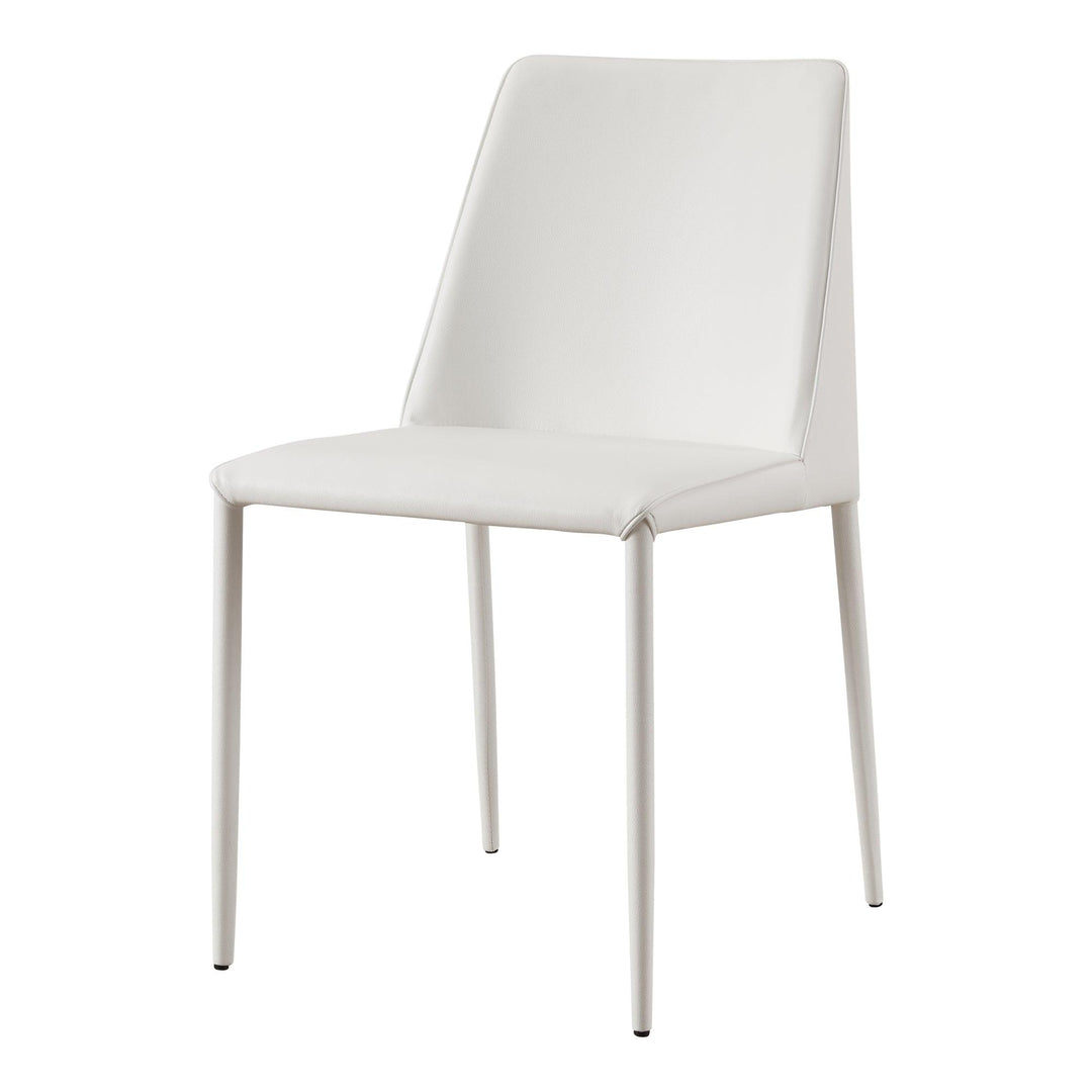 Nora Dining Chair White Vegan Leather - Set Of Two - SwayLiving