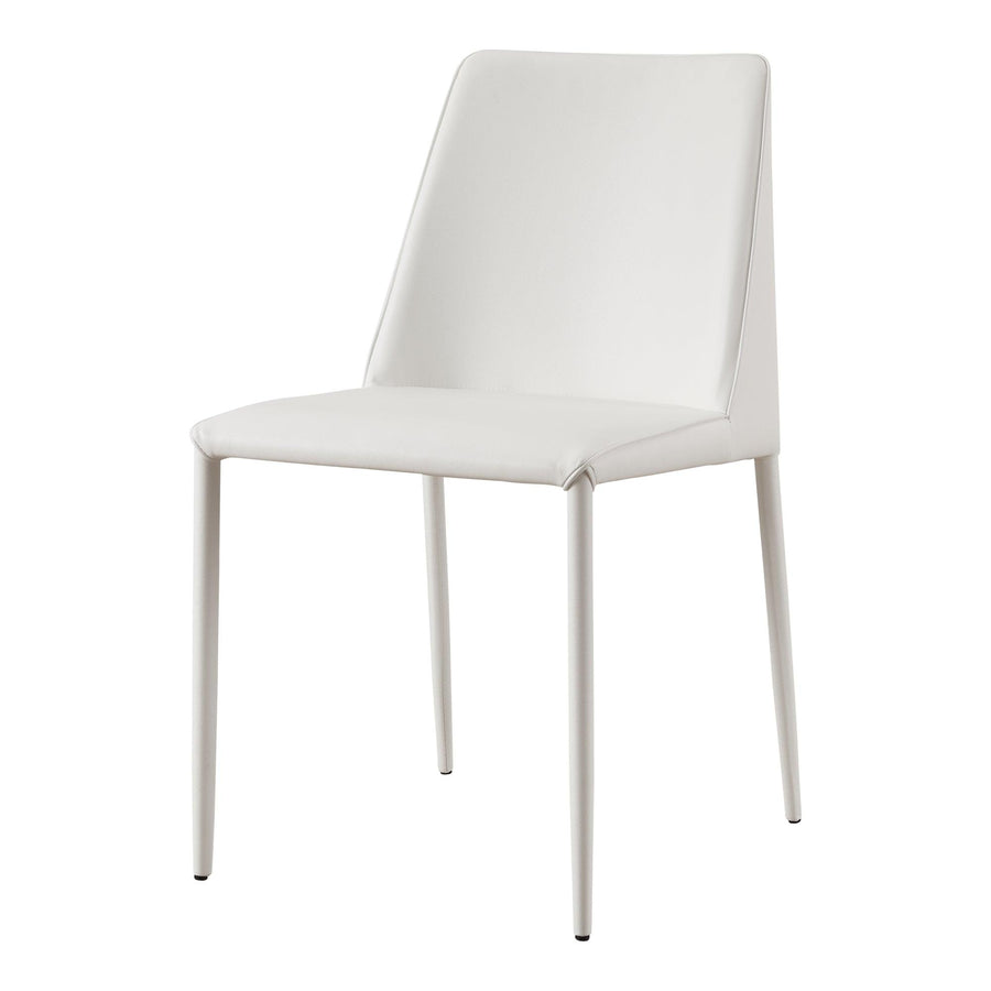 Nora Dining Chair White Vegan Leather - Set Of Two - SwayLiving