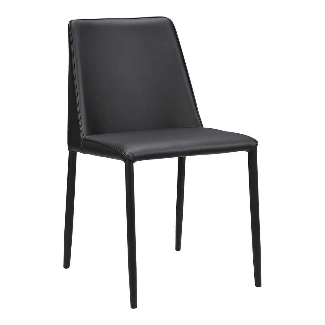 Nora Dining Chair Black Vegan Leather - Set Of Two - SwayLiving