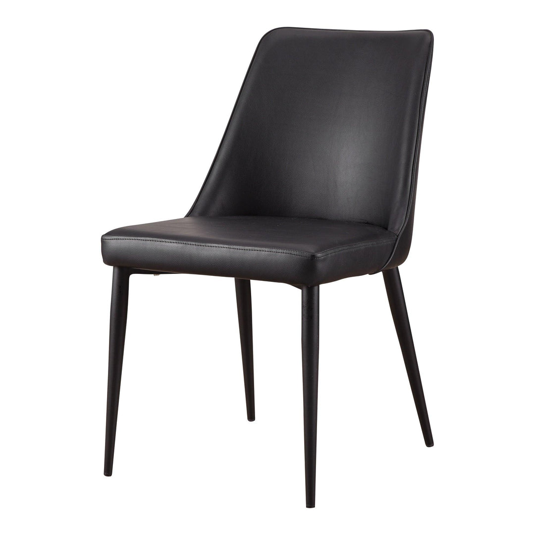 Lula Dining Chair Black Vegan Leather - Set Of Two - SwayLiving