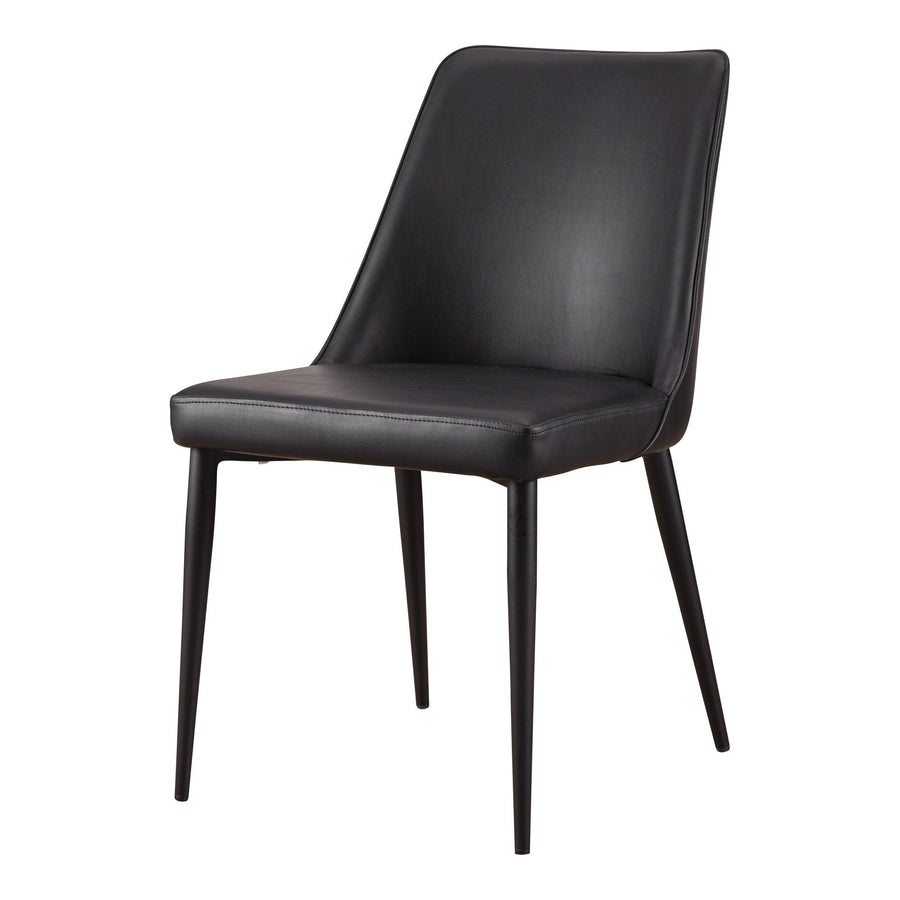 Lula Dining Chair Black Vegan Leather - Set Of Two - SwayLiving