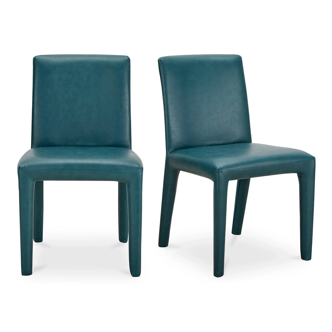 Monte Dining Chair Teal Vegan Leather - Set Of Two - SwayLiving