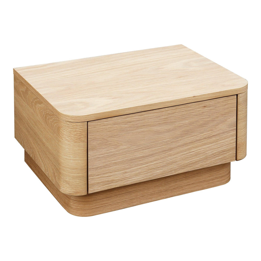 Round Off Nightstand Oak - SwayLiving