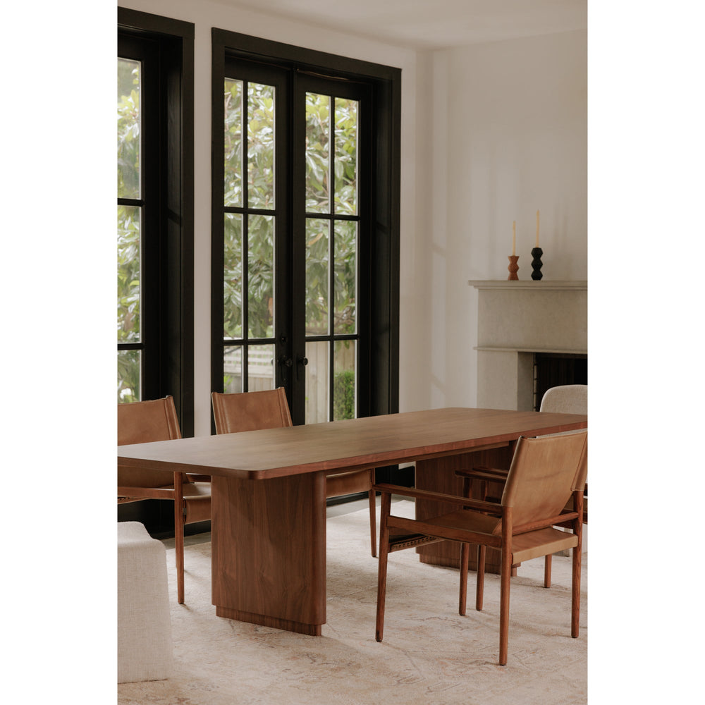 SwayLiving - Round Off Dining Table Small Walnut - YR-1009-03-0 | SwayLiving