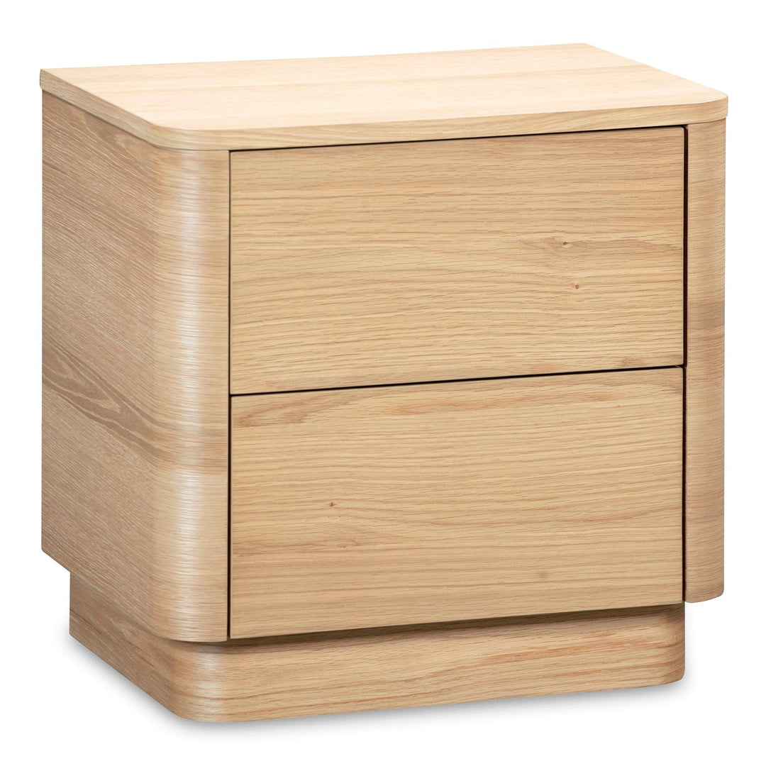 Round Off Tall Nightstand Oak - SwayLiving