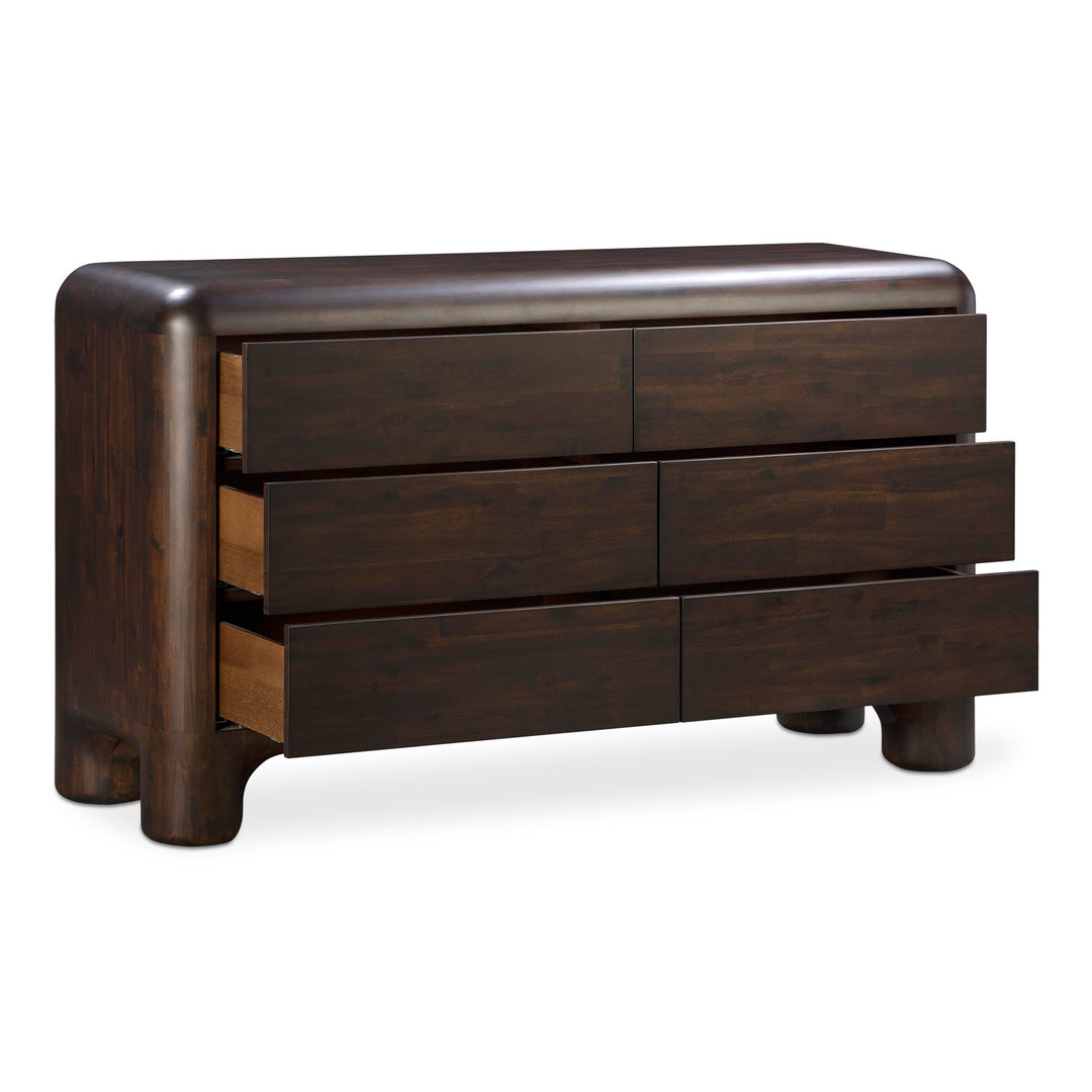 Rowan 6 Drawer Dresser Dark Brown | SwayLiving