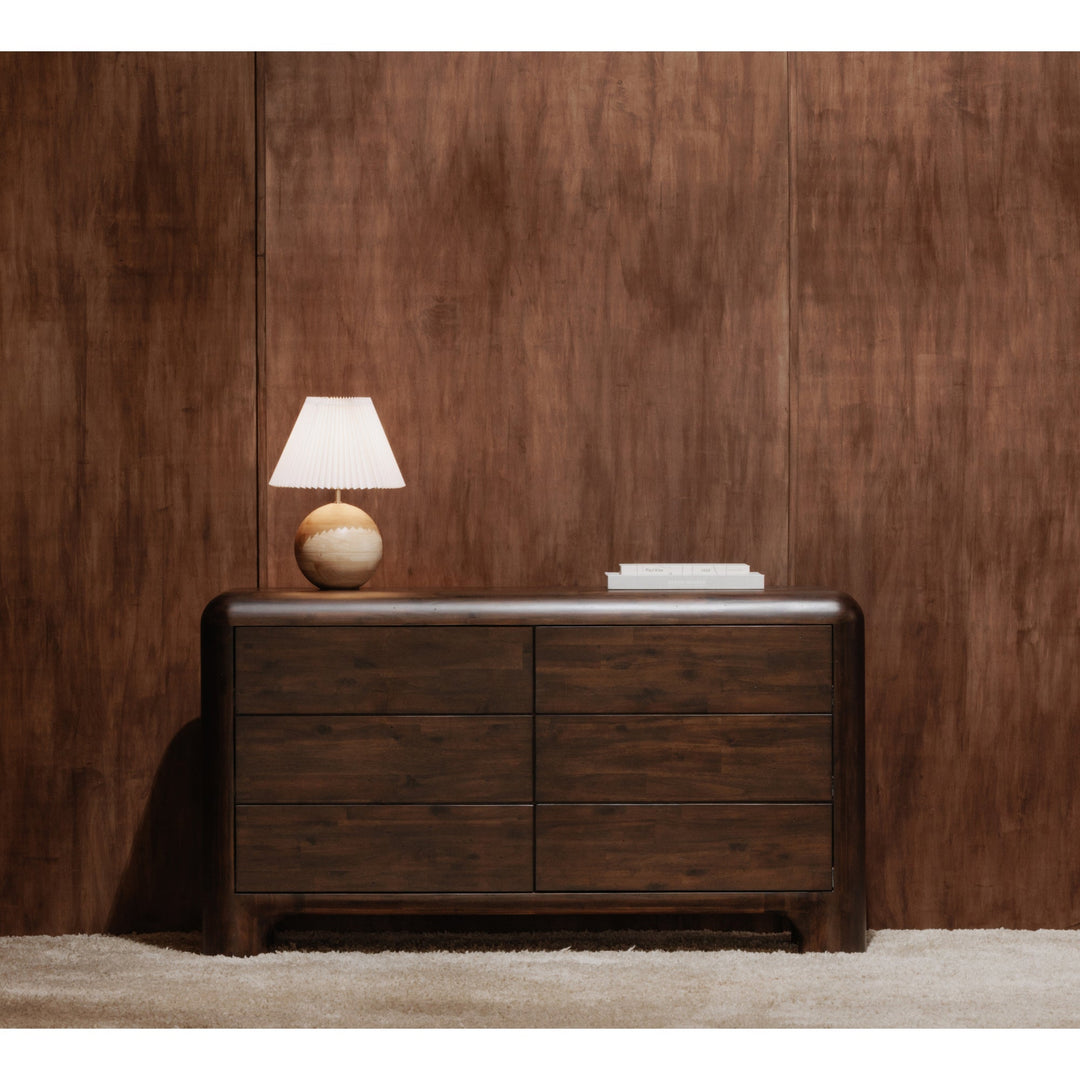 Rowan 6 Drawer Dresser Dark Brown | SwayLiving