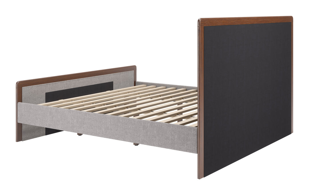 Somune King Bed Gray & Walnut