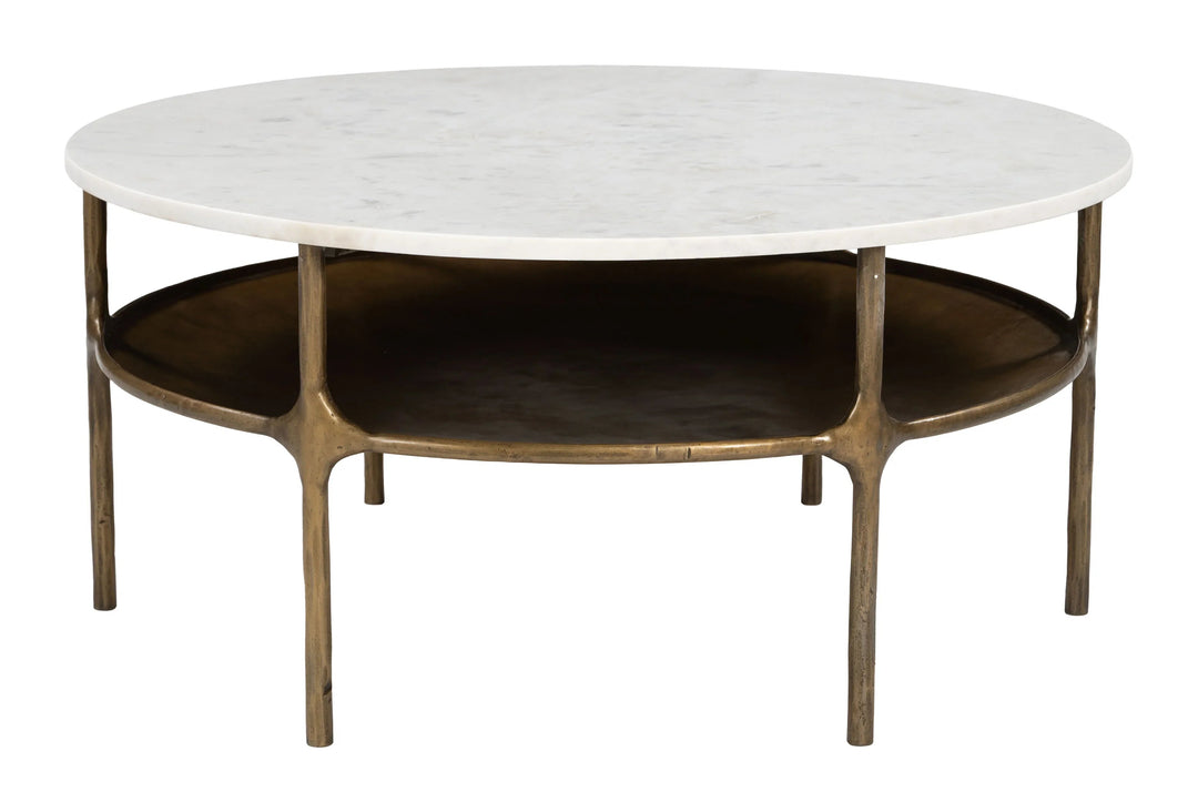 SwayLiving Bild Coffee Table White & Brass COFFEE TABLES