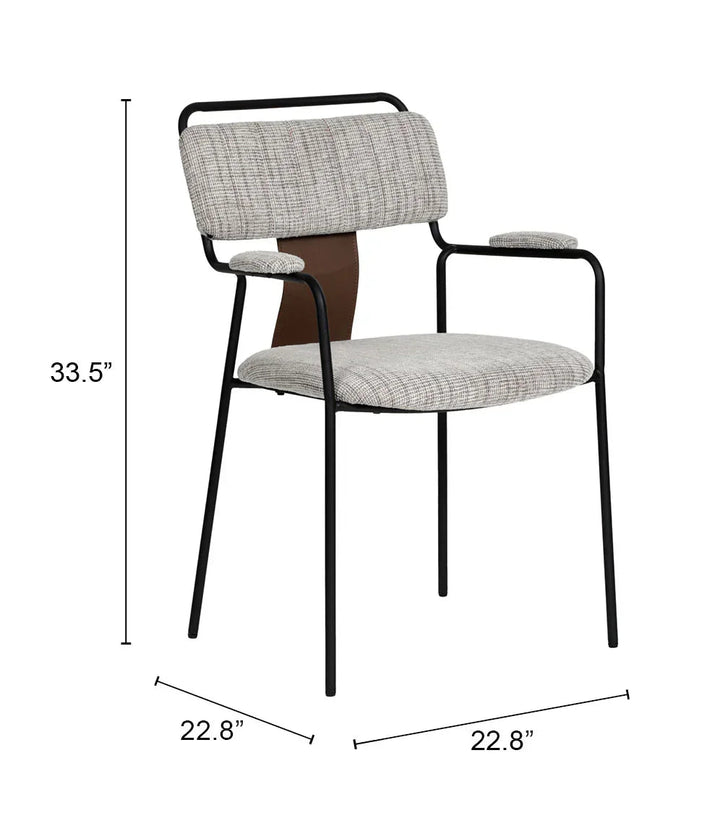 SwayLiving Couva Dining Chair (Set of 2) Gray Tweed DINING CHAIRS