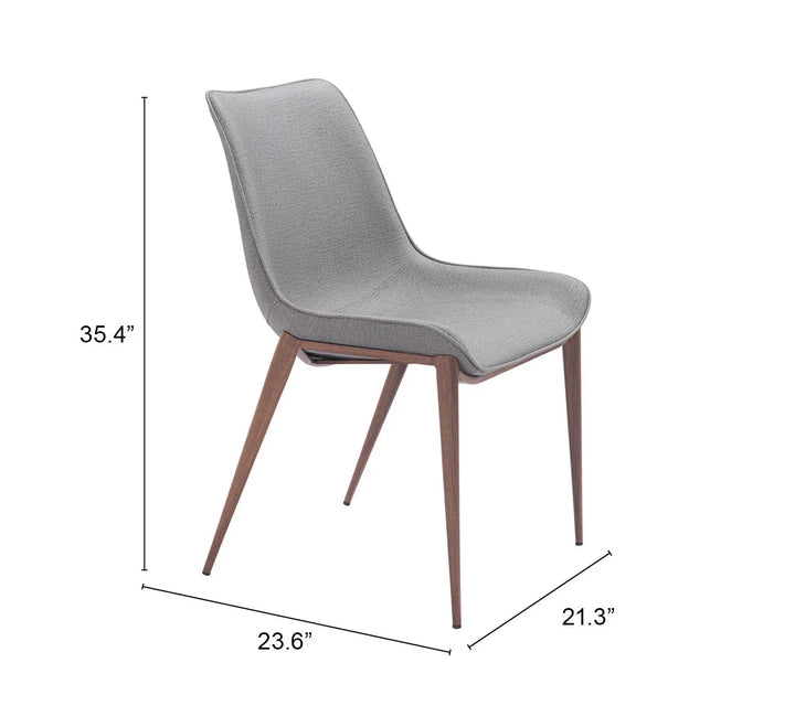 SwayLiving Magnus Dining Chair (Set of 2) Slate Gray & Walnut DINING CHAIRS