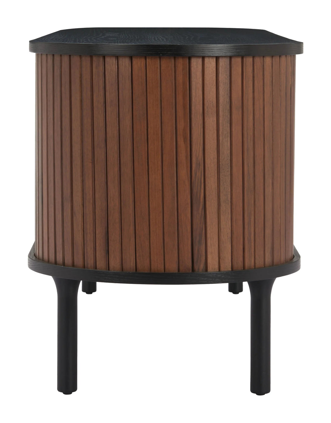 SwayLiving Koriana Entertainment Stand Black & Walnut MEDIA + TV STANDS