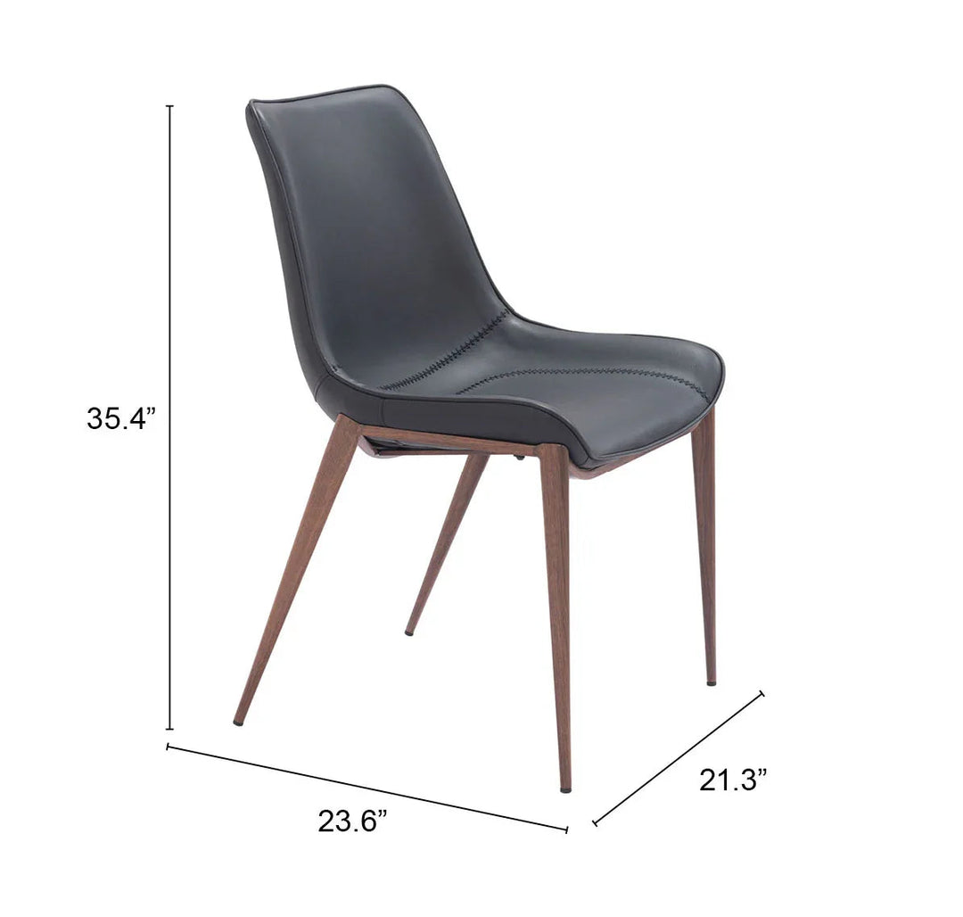 SwayLiving Magnus Dining Chair (Set of 2) Black & Walnut DINING CHAIRS