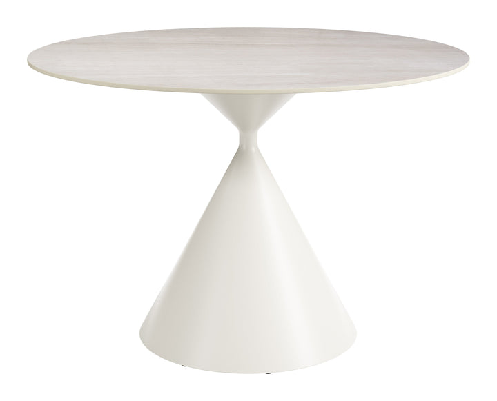 Plinn Dining Table Light Beige & White
