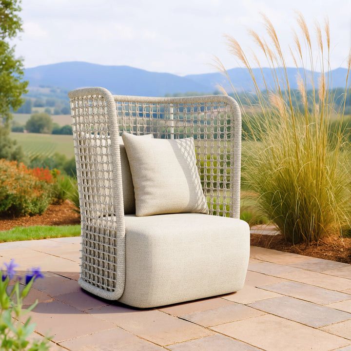 SwayLiving Hudu Accent Chair Beige OUTDOOR CHAISE LOUNGES