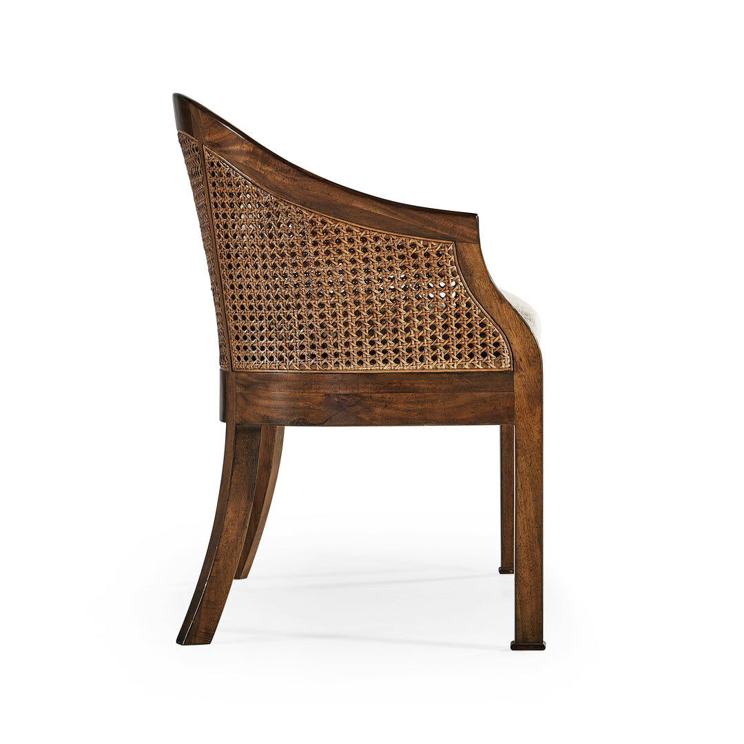 SwayLiving Walnut 2-Seater Salon Settee Cane Back BENCHES