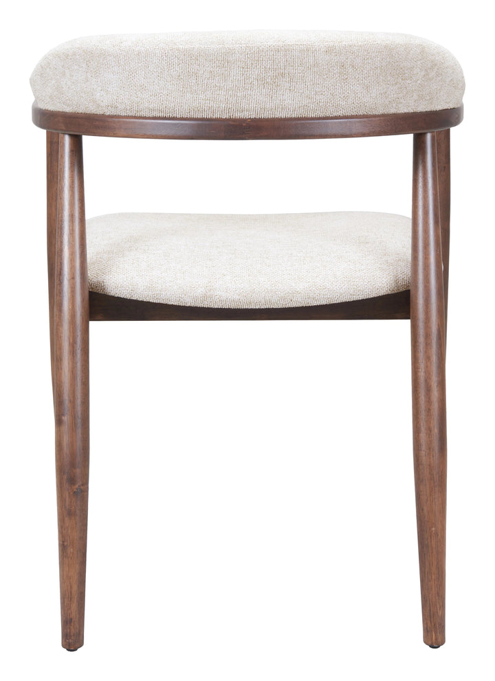 SwayLiving Goka Dining Chair Beige & Walnut - Set of 2 DINING CHAIRS