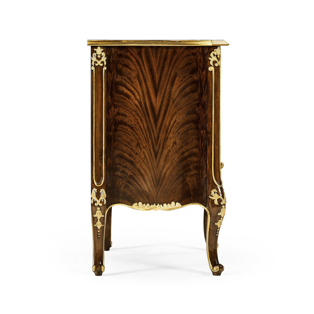 SwayLiving Mahogany & Gilded Nightstand NIGHTSTANDS