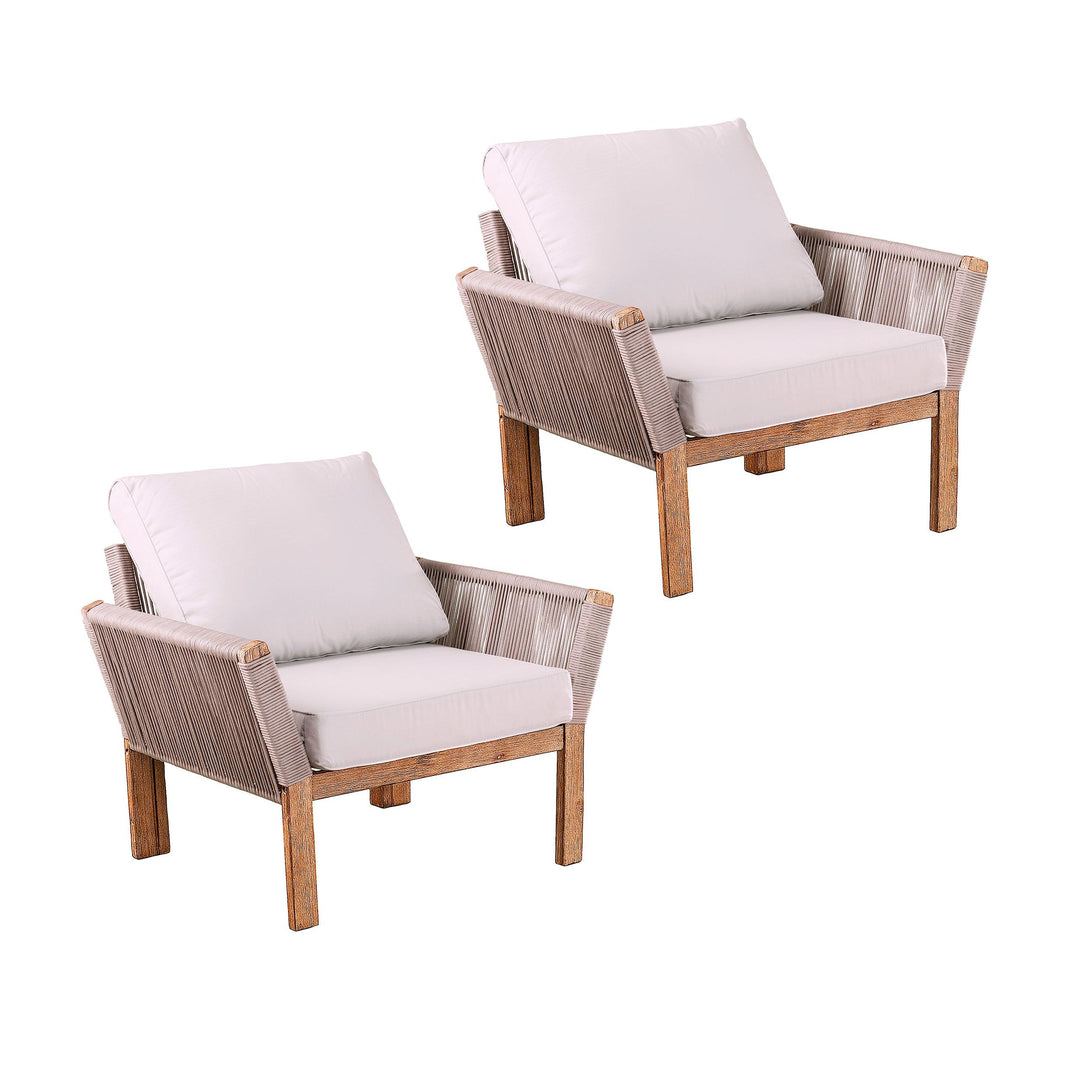 SwayLiving Brendina Outdoor Armchair w/ Cushions – 2pc Set OUTDOOR CHAISE LOUNGES