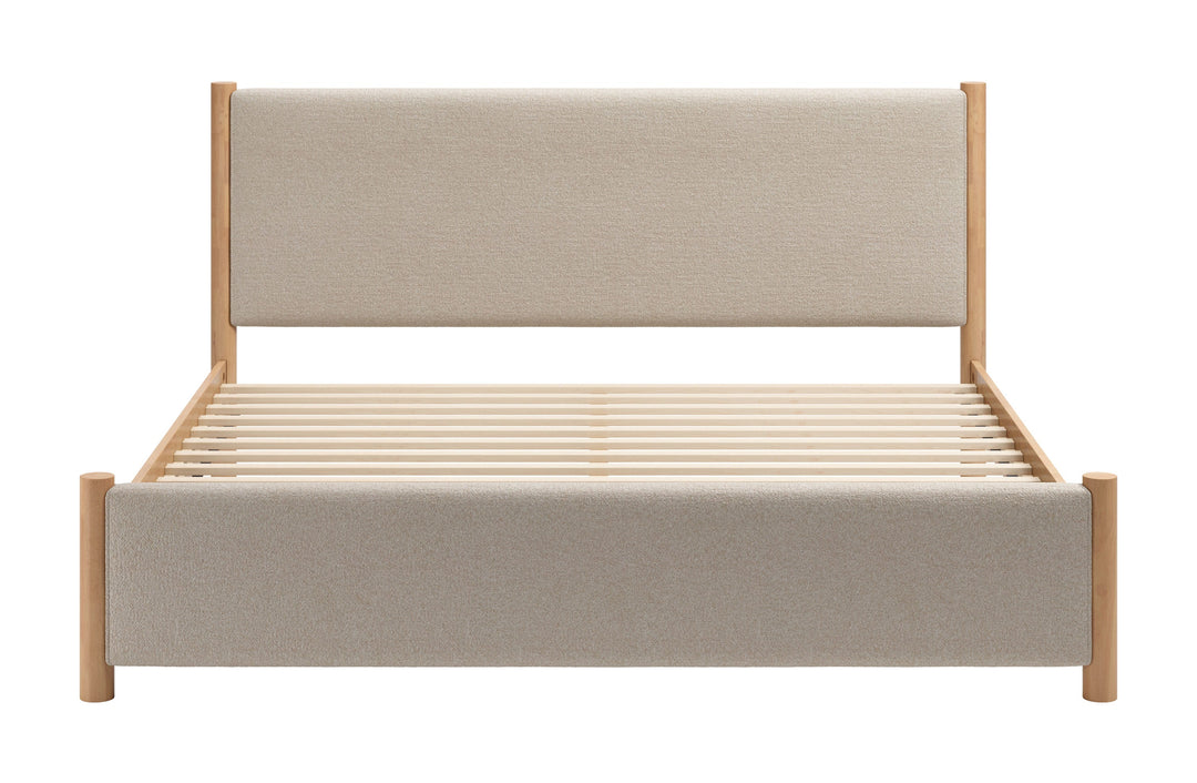 Hadi King Bed Beige & Natural